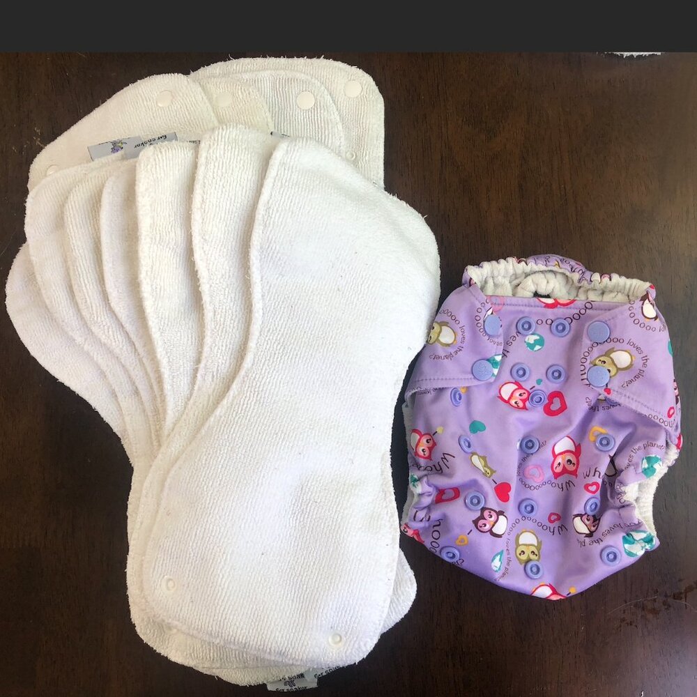 Rumparooz Pocket Diaper and 6R Soaker Inserts for Cloth Diapers